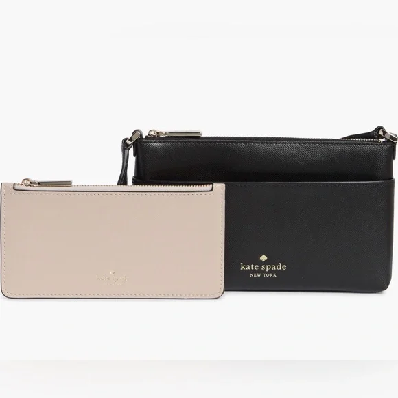 ♠️Kate Spade Black Crossbody Bag w/ Removable Pouch - Picture 2 of 15